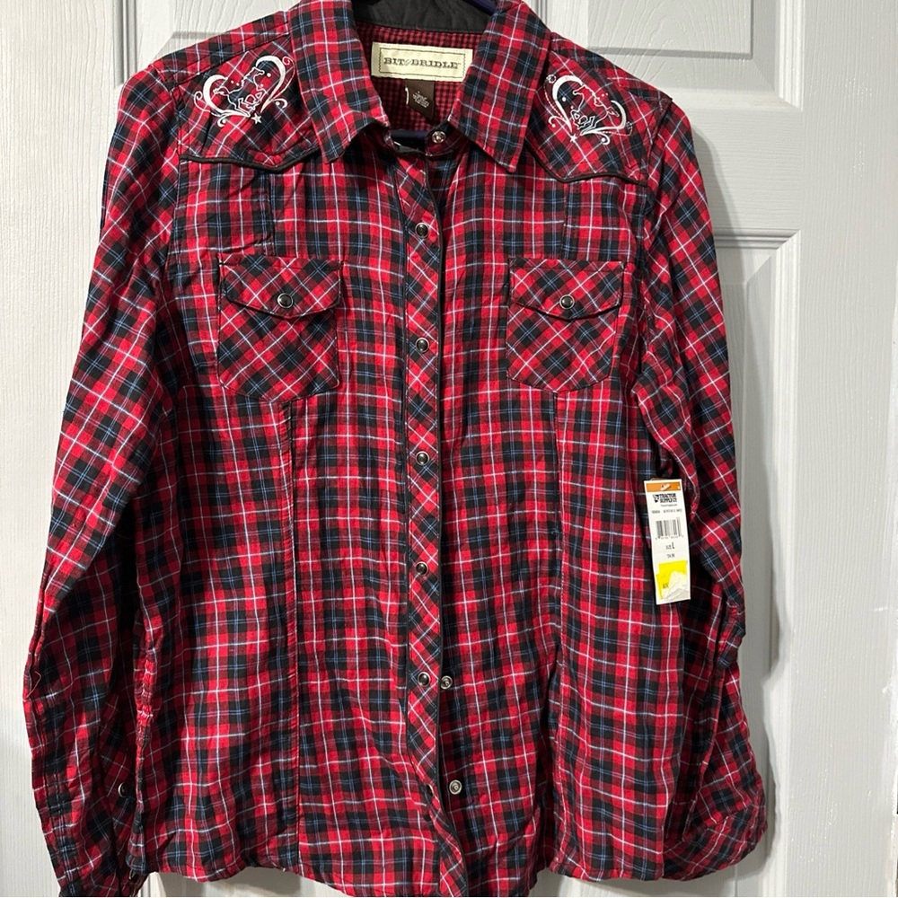 Bit & Bridle Red and Blue Checkered Shirt